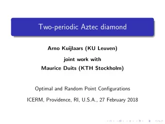 Two-periodic Aztec diamond  Arno Kuijlaars (KU Leuven)  joint work with  Maurice Duits (KTH