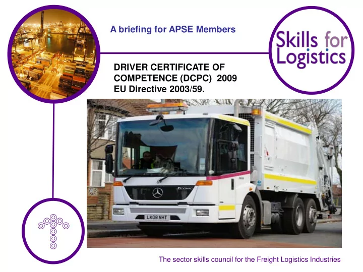 a briefing for apse members driver certificate of