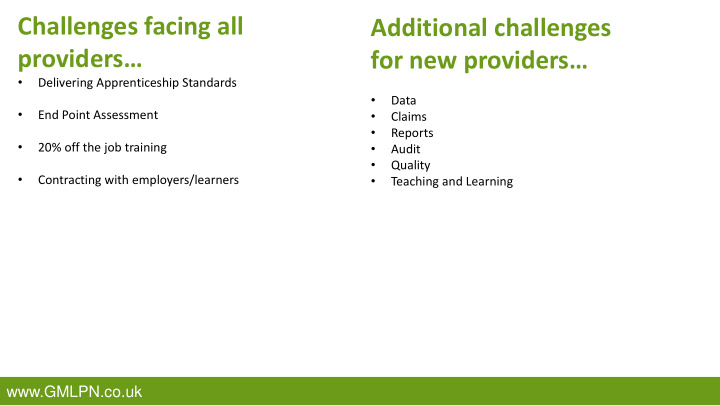 challenges facing all additional challenges providers for