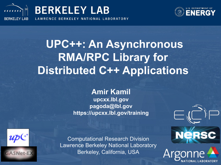 upc an asynchronous rma rpc library for distributed c