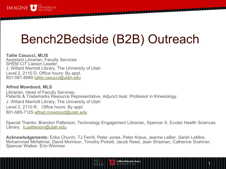bench2bedside b2b outreach