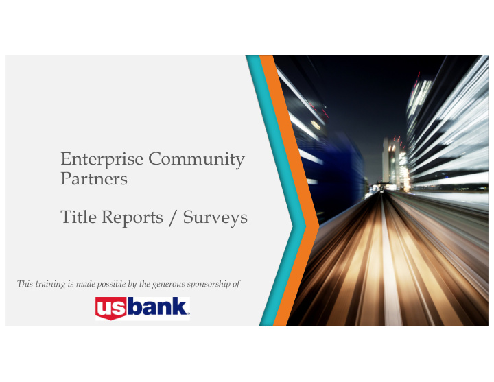 enterprise community partners title reports surveys