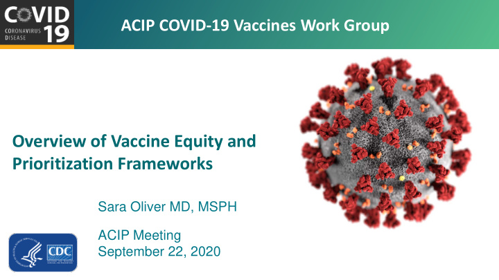 overview of vaccine equity and prioritization frameworks