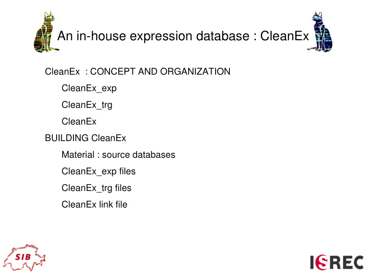 an in house expression database cleanex