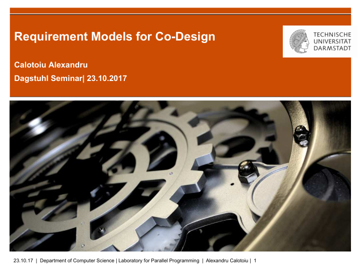 requirement models for co design