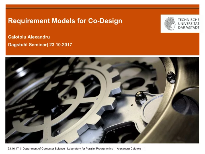 requirement models for co design