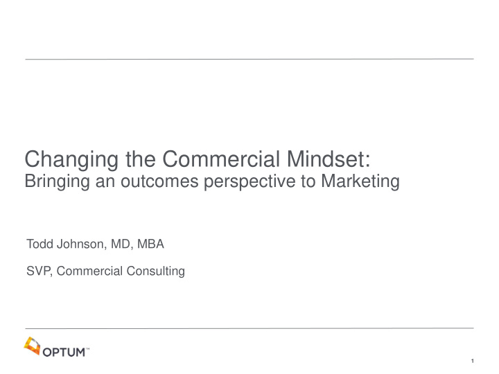 changing the commercial mindset