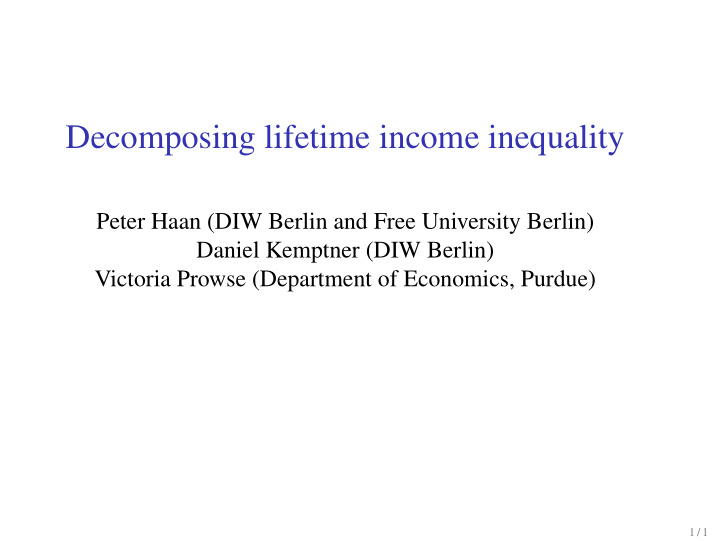 decomposing lifetime income inequality