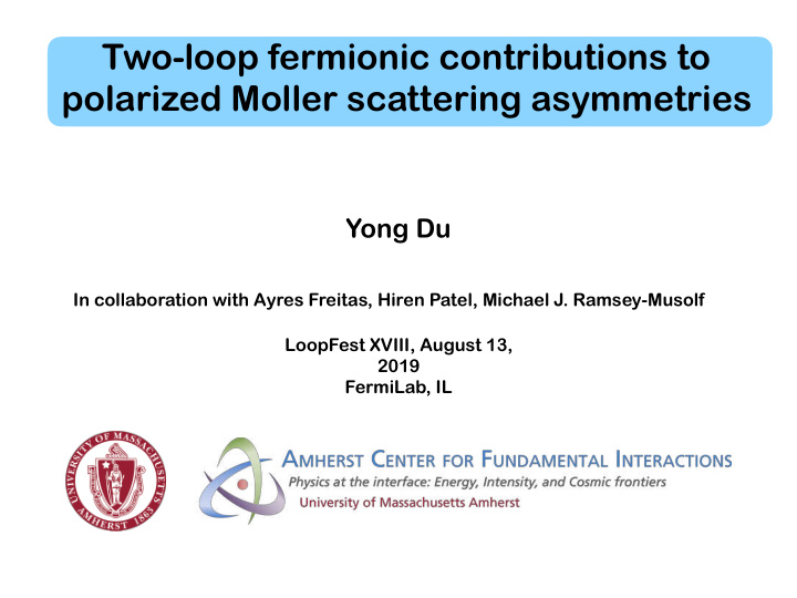 two loop fermionic contributions to polarized moller
