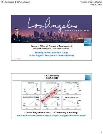 Mayors Office of Economic Development  Outreach and Recruit.  Guide and Facilitate.  Building a