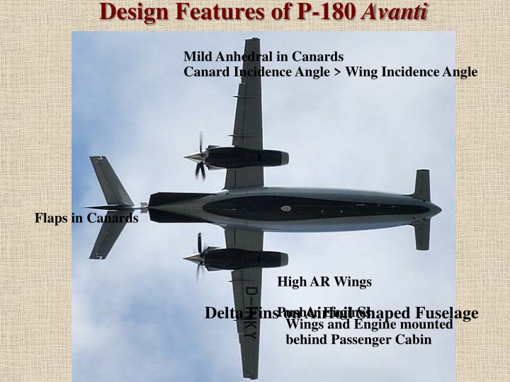 design features of p 180 avanti
