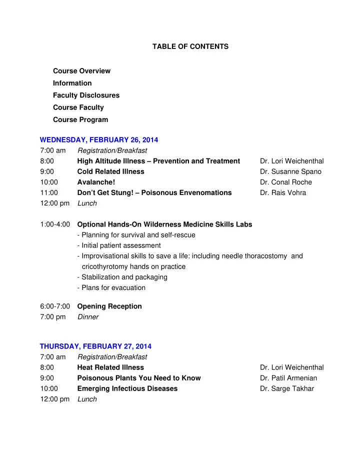 thursday february 27 2014 7 00 am registration breakfast