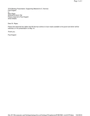 wutsrponmlihgfedcbaTSPLFEDCB  Dear Dr. Rigas;  Please find attached two tables that Mr Norman