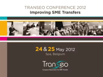 The impact of emotions  in the transfer process  Moderator :  Toni Brunello  CEO,