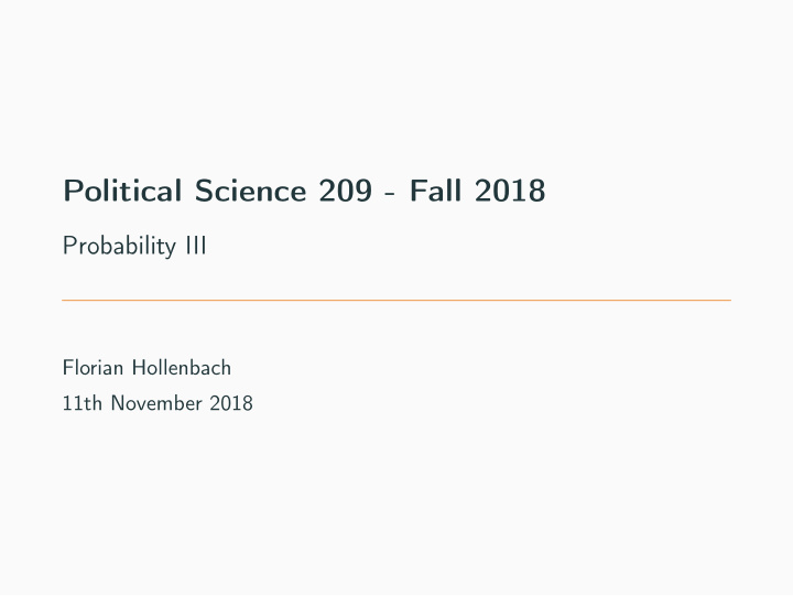 political science 209 fall 2018