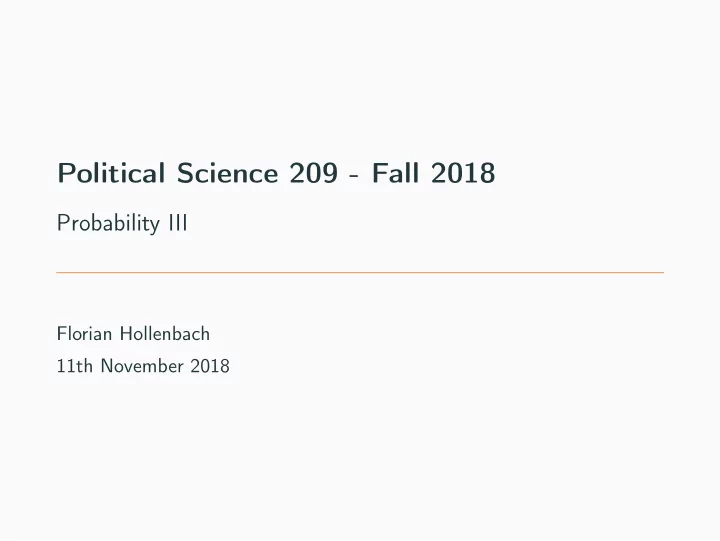 political science 209 fall 2018