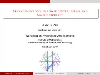 Alex Suciu  Northeastern University  Workshop on Hyperplane Arrangements  Institute of Mathematics