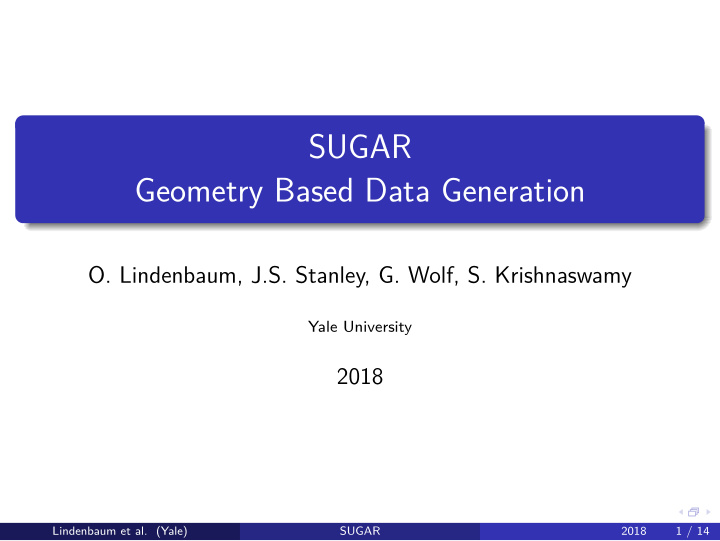 sugar geometry based data generation