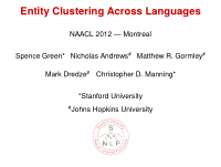 entity clustering across languages