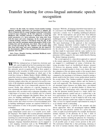 W  ITH the widespread use of hands-free electronic gad-  are mapped to a multilingual set using a