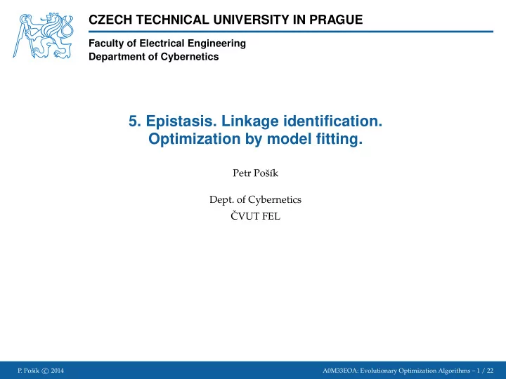 5 epistasis linkage identification optimization by model
