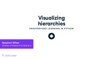Vis u ali z ing  hierarchies  U N SU P E R VISE D  L E AR N IN G  IN  P YTH ON  Benjamin Wilson