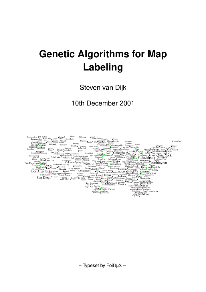 genetic algorithms for map labeling