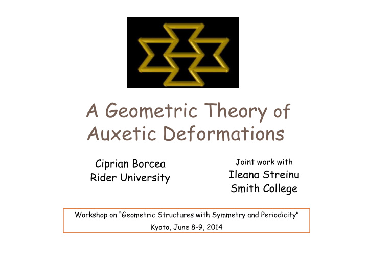 a geometric theory of auxetic deformations