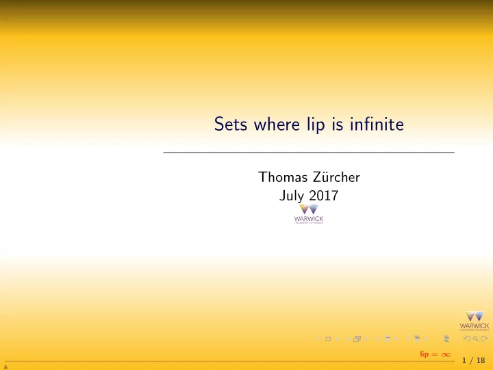 sets where lip is infinite