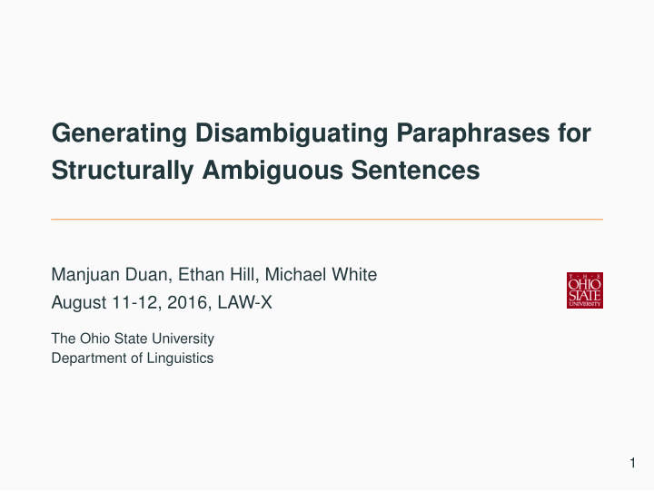 generating disambiguating paraphrases for structurally