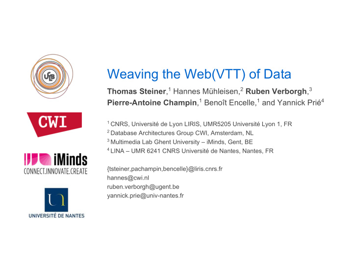 weaving the web vtt of data