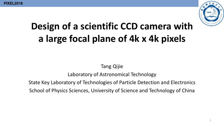 a large focal plane of 4k x 4k pixels