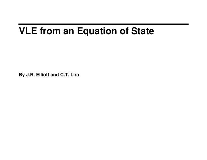 vle from an equation of state