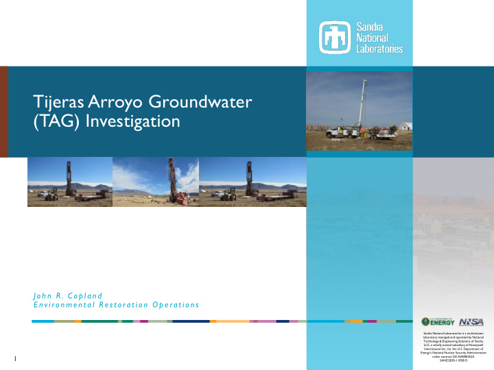 tijeras arroyo groundwater tag investigation