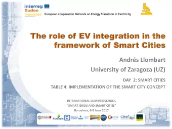 Andrs Llombart  University of Zaragoza (UZ)  DAY  2: SMART CITIES  TABLE 4: IMPLEMENTATION OF THE