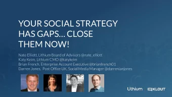 THEM NOW!  Nate Elliott, Lithium Board of Advisors @nate_elliott  Katy Keim, Lithium CMO @katykeim