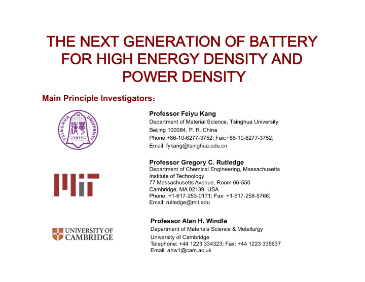 the next generation of battery for high energy density