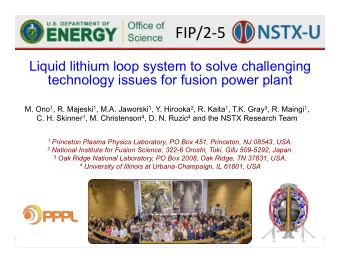 FIP/2-5    Liquid lithium loop system to solve challenging  technology issues for fusion