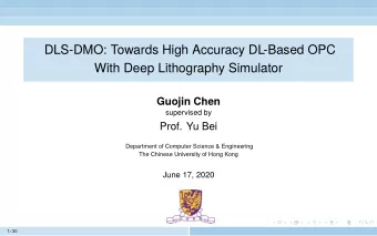 DLS-DMO: Towards High Accuracy DL-Based OPC  With Deep Lithography Simulator  Guojin Chen