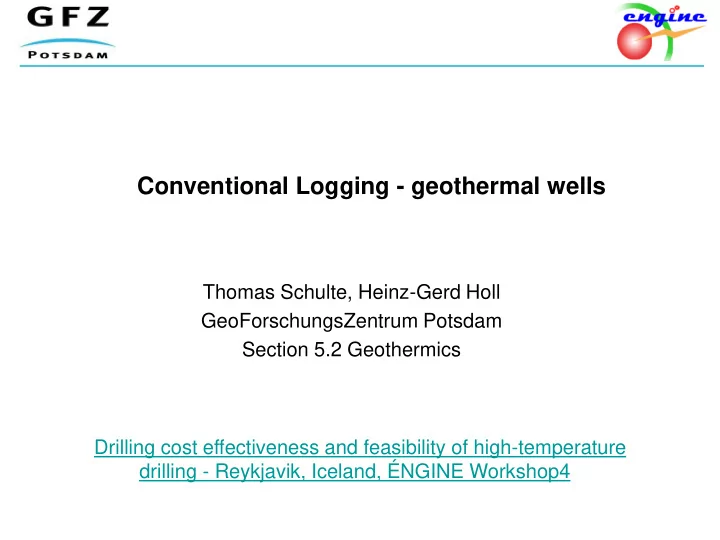 conventional logging geothermal wells
