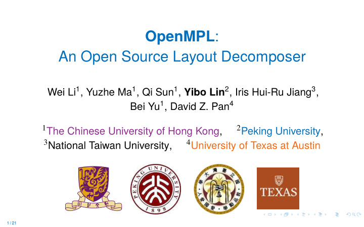 openmpl an open source layout decomposer