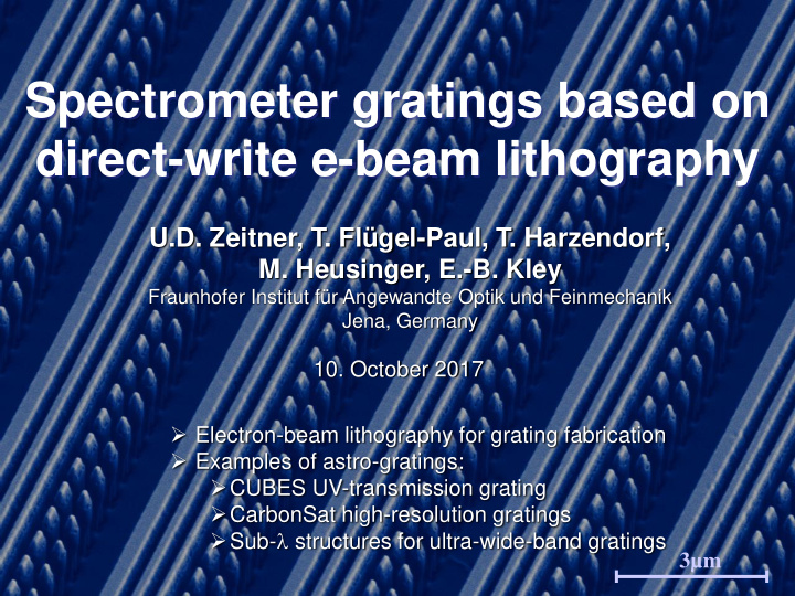 direct write e beam lithography