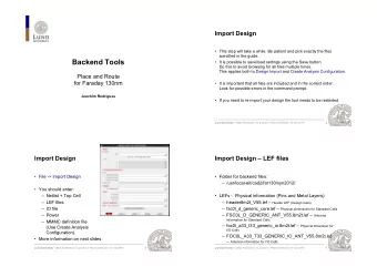 Backend Tools  It is possible to save/load settings using the Save button.  Do this to avoid