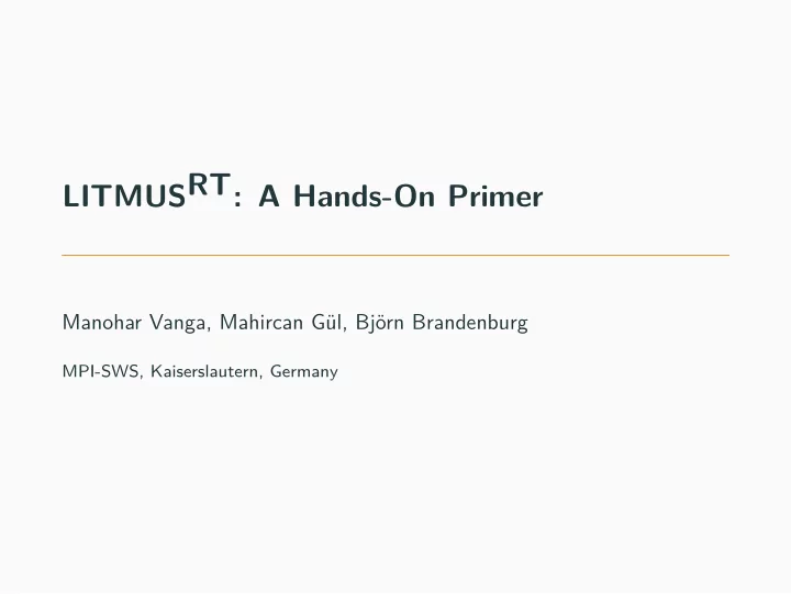 litmusrt a hands on primer