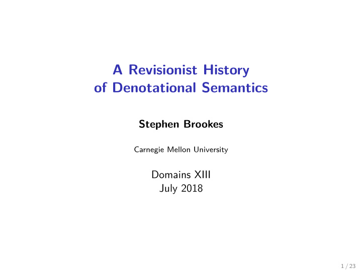 a revisionist history of denotational semantics