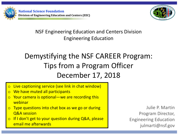 demystifying the nsf career program tips from a program