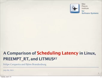 Linux as a Real-Time OS  2  Tuesday, July 9, 13  2 Linux as a Real-Time OS  Optimizing  system