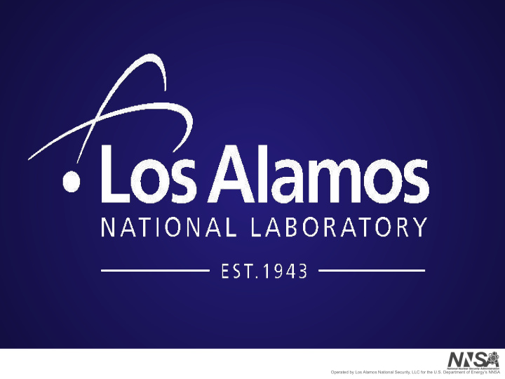 operated by los alamos national security llc for the u s