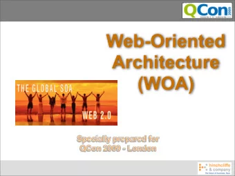 Web-Oriented  Architecture  (WOA)  Introduction  Dion Hinchcliffe  ZDNets Enterprise Web 2.0