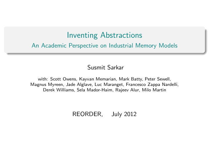 inventing abstractions